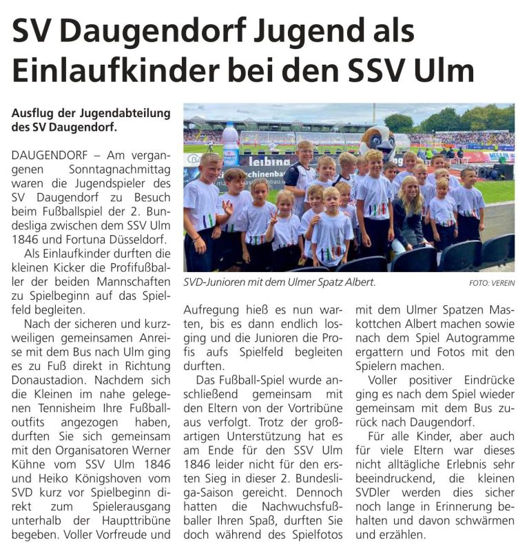 SVD Einlaufkinder SSV Ulm 1846